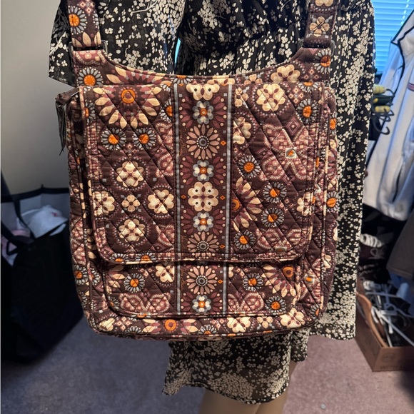 Vera Bradley Brown Floral Shoulder Bag - Picture 1 of 8